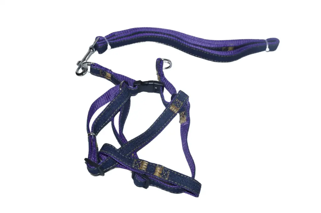 DENIM PET FOAM HARNESS - SMALL