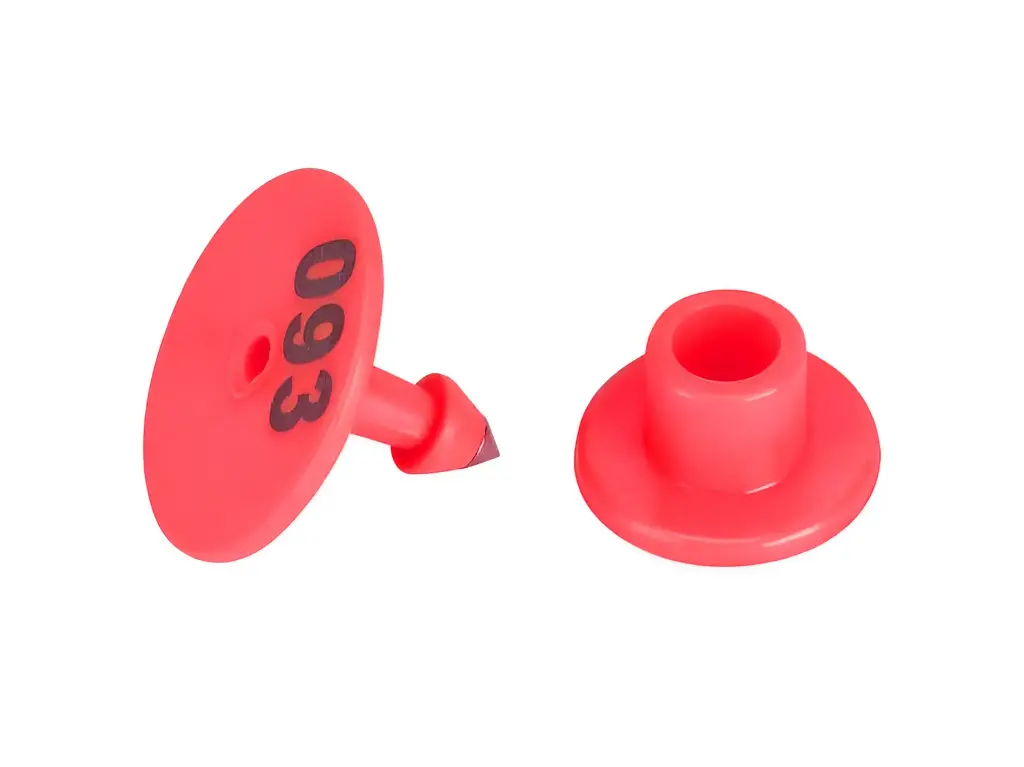EAR TAGS - ROUND - NUMBERED - RED