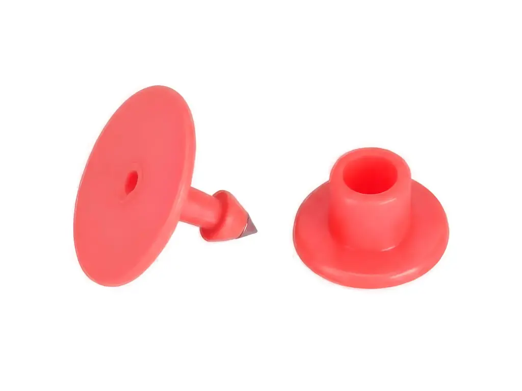 EAR TAGS - ROUND - UNNUMBERED - RED
