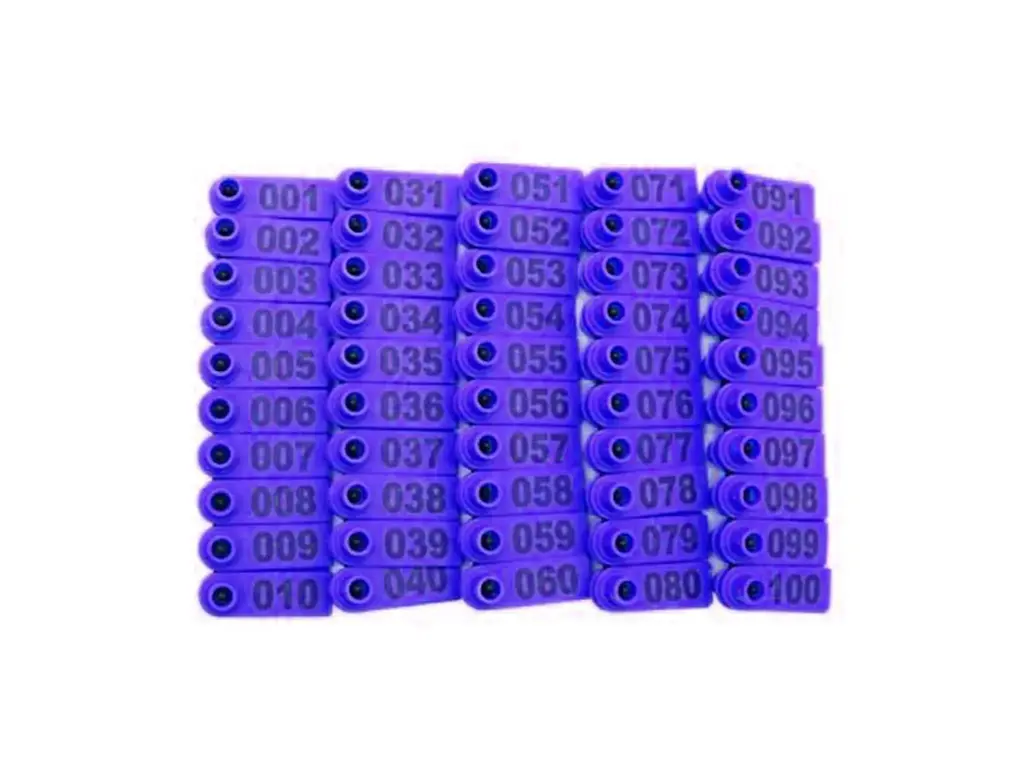 EAR TAGS - SPIKED - NUMBERED - BLUE