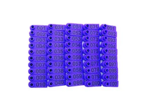 EAR TAGS - SPIKED - NUMBERED - BLUE